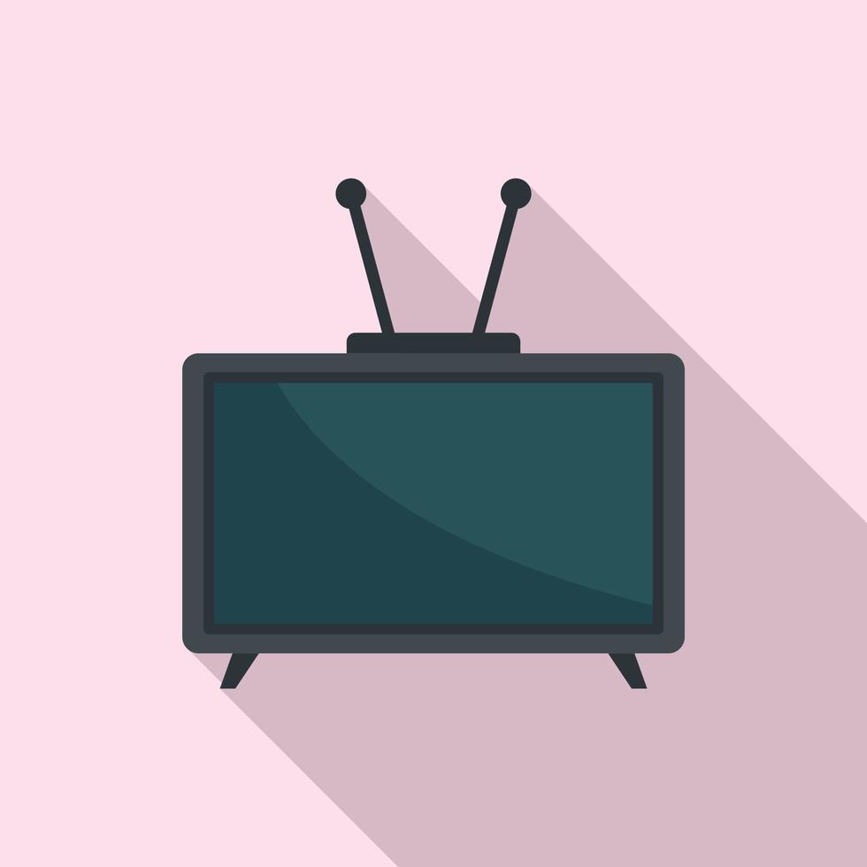 video tv impostato icona, piatto stile vettore