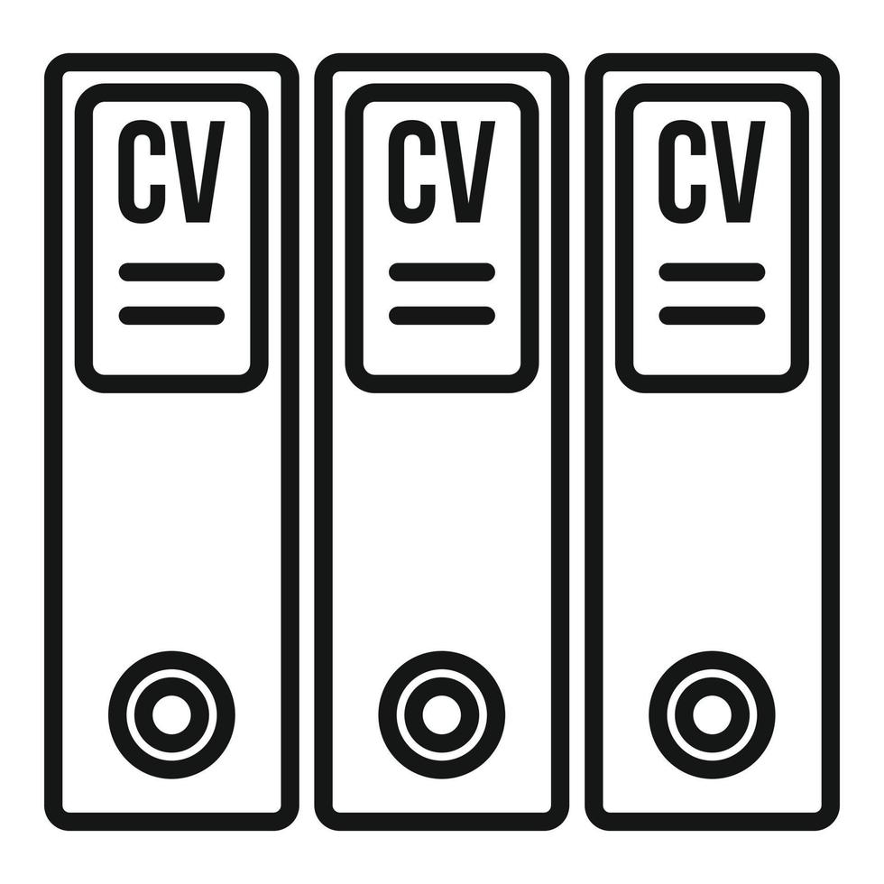 CV cartelle icona, schema stile vettore