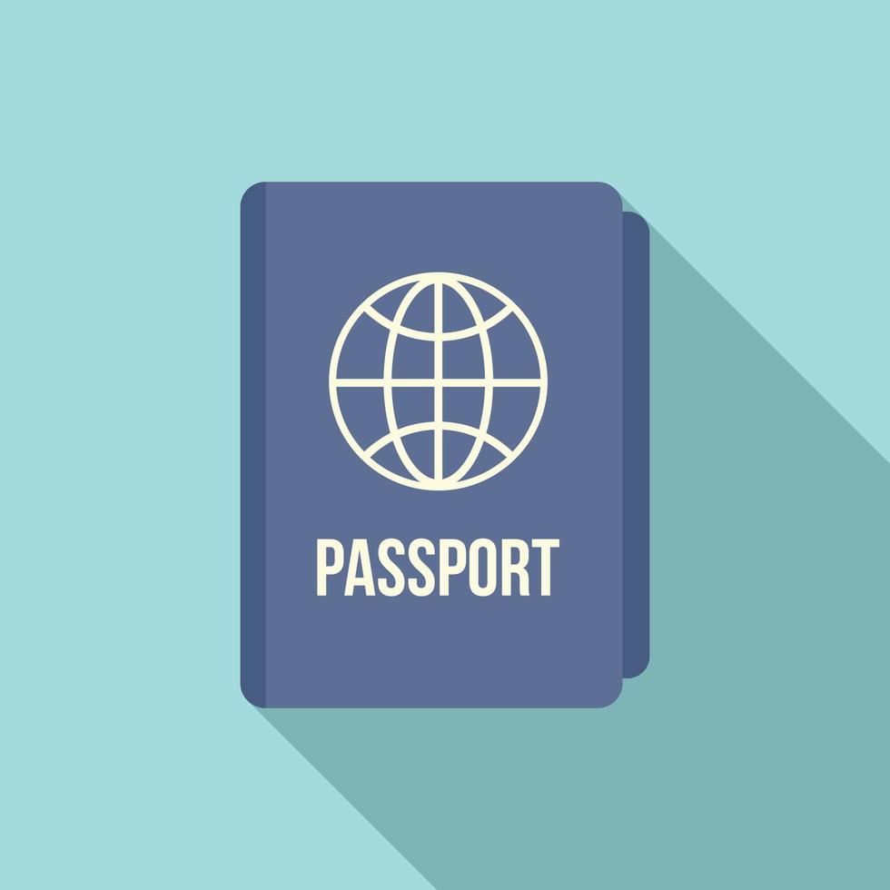 internazionale passaporto icona, piatto stile vettore