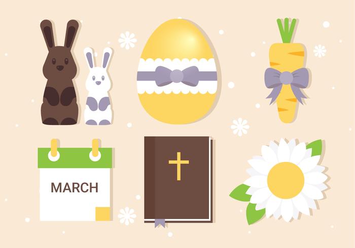 Raccolta di elementi di Pasqua gratuiti vettore