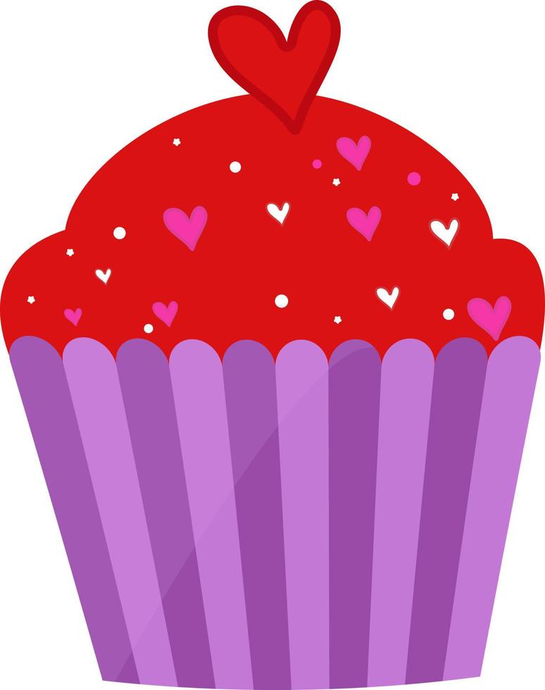 San Valentino Cupcake icona con cuori vettore