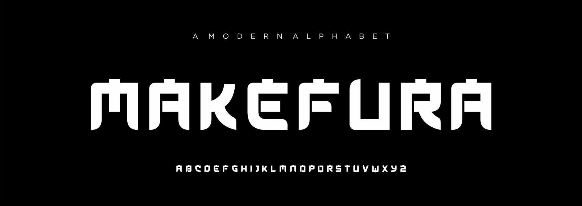 giapponese moderno alfabeto font, Giappone asiatico font stile latino design vettore