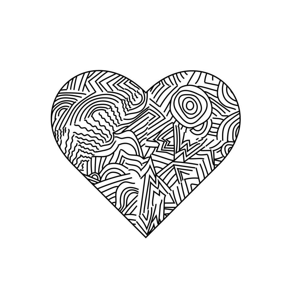 astratto mano disegnato vettore cuore, San Valentino giorno sfondo.cartolina isolato su bianca sfondo.vettore illustrazione