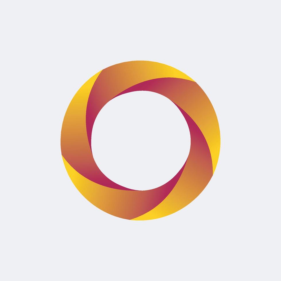 astratto cerchio pendenza logo design modello, vettore, arancia e giallo colore. vettore