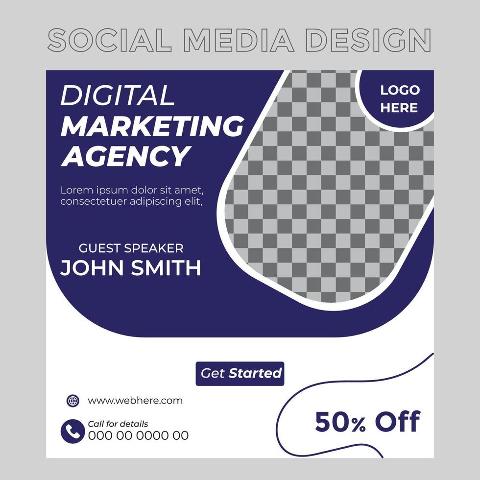 post sui social media di marketing digitale vettore
