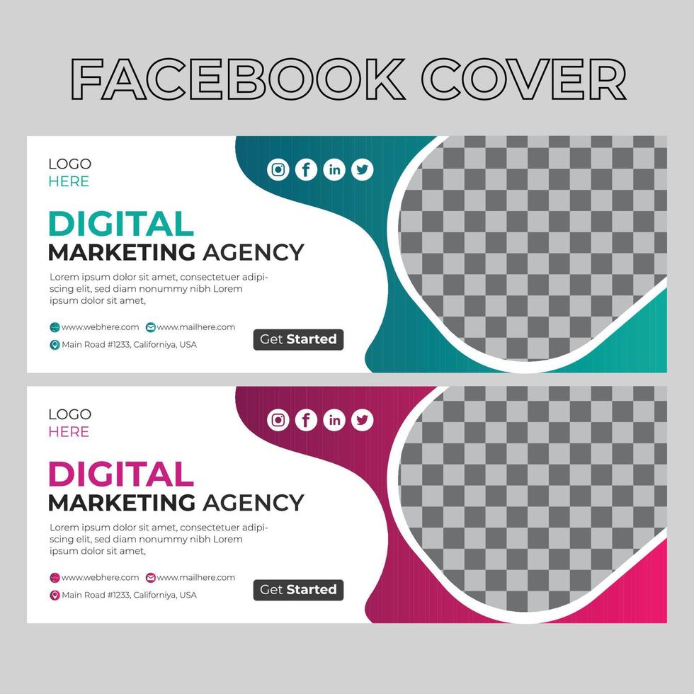 digitale marketing Facebook copertina vettore
