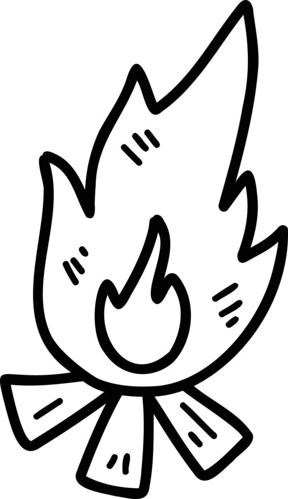 mano disegnato fuoco di bivacco illustrazione vettore