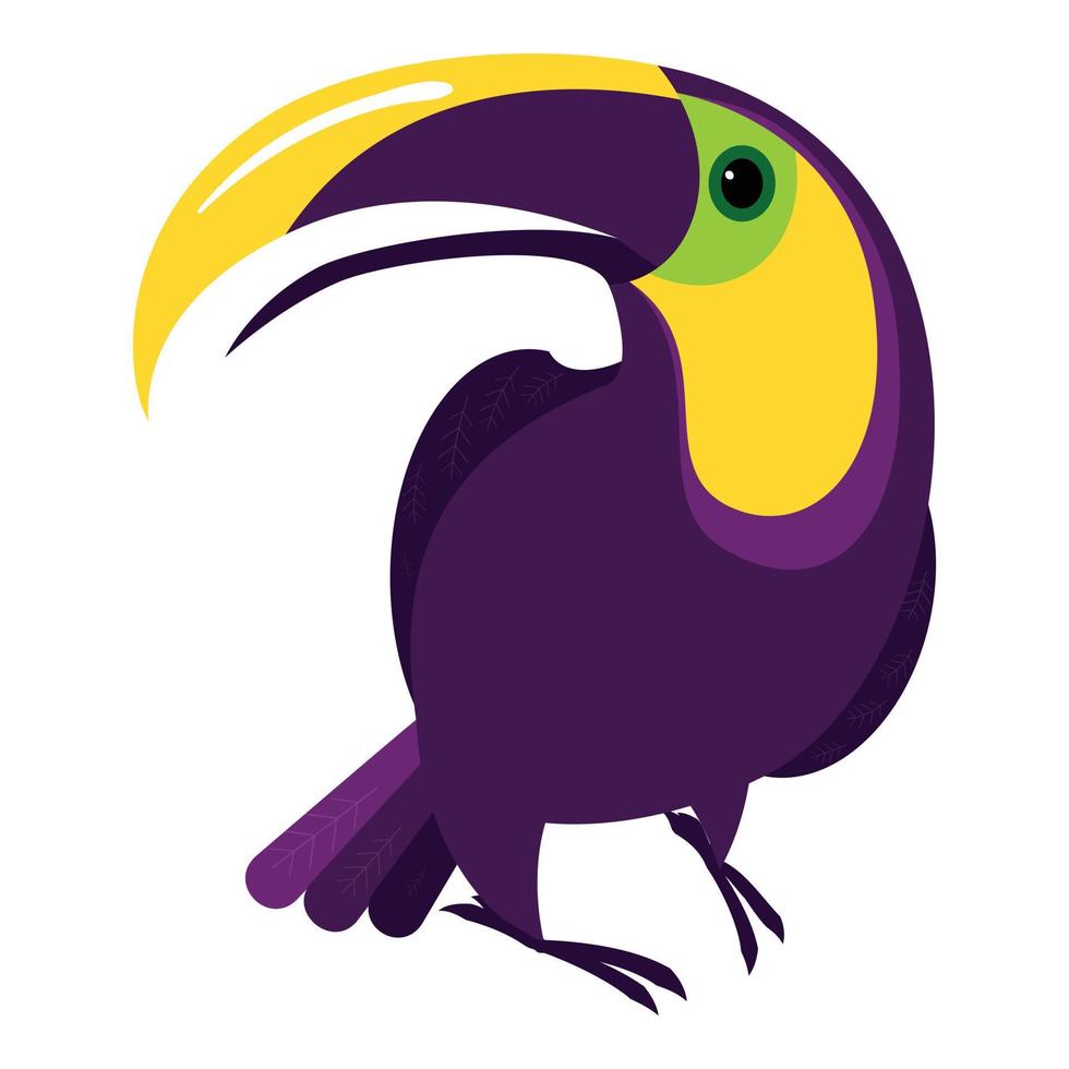 colorato tucano icona, cartone animato stile vettore