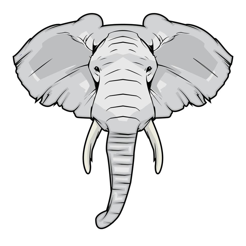 illustrazione della testa di elefante vettore