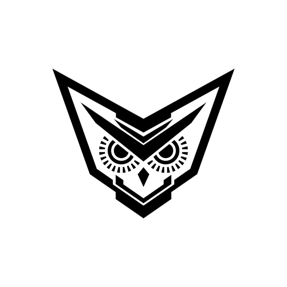 tattico gufo badgel logo design vettore