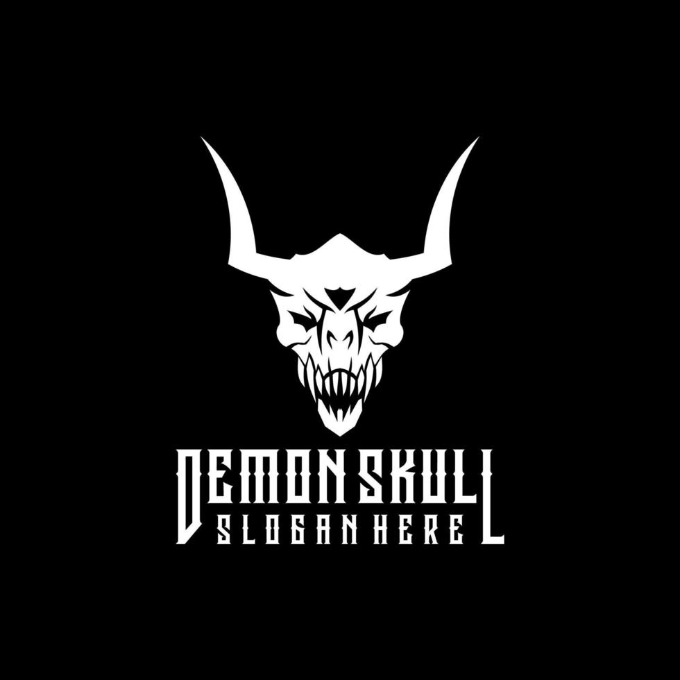 demone cranio logo design vettore illustrazione