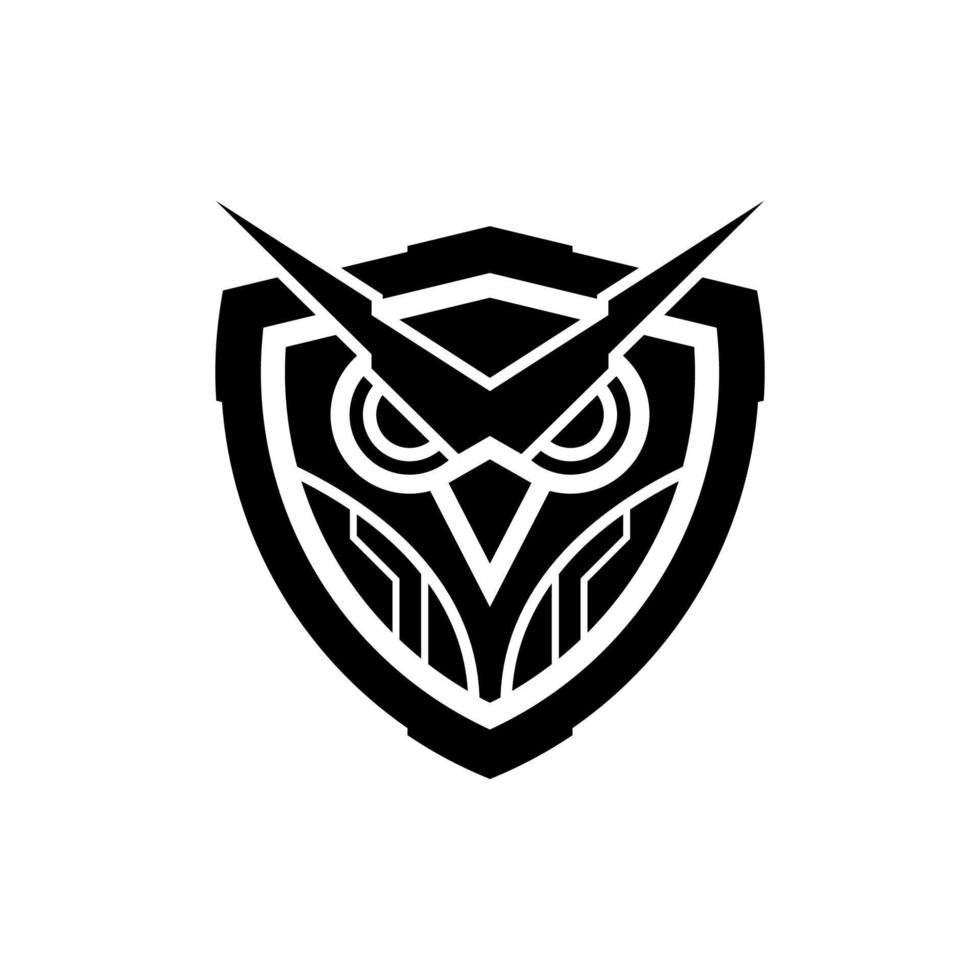 tattico gufo scudo logo design vettore