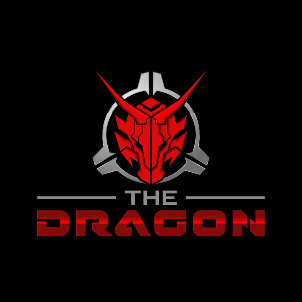 il Drago testa nel scopo tatico militare logo design vettore