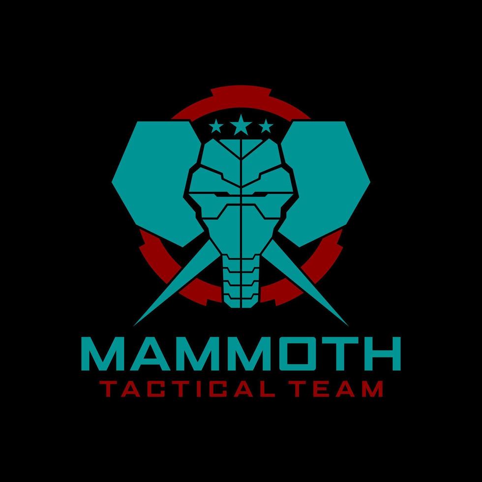 mammut elefante tattico bersaglio logo nel cyrcle vettore modello per militare tattico armeria logo design