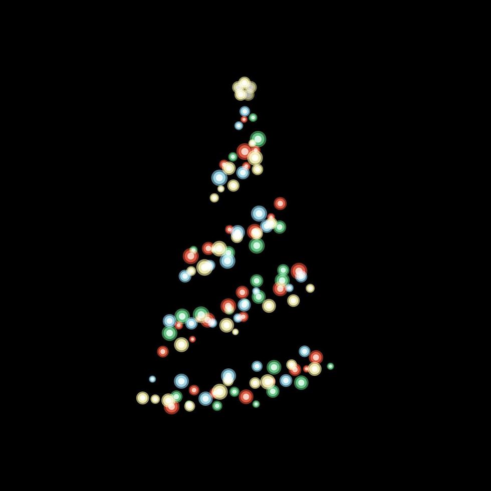 Natale albero illuminazione nel il buio vettore
