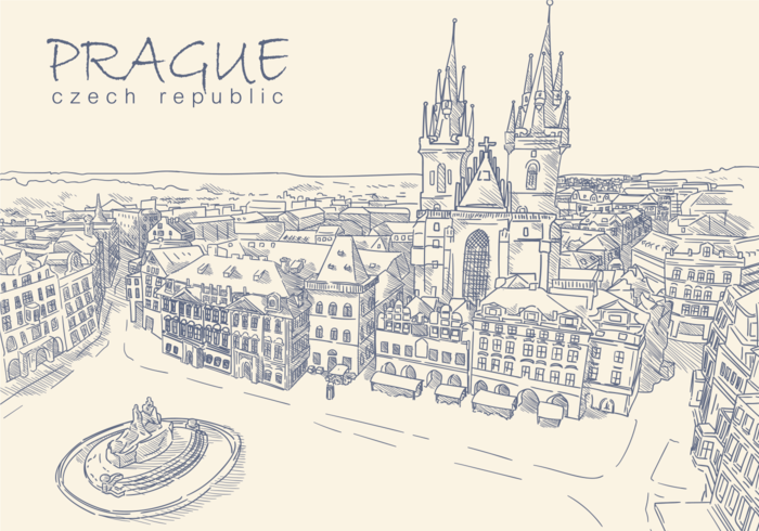 Vettori di Praga disegnati a mano gratis