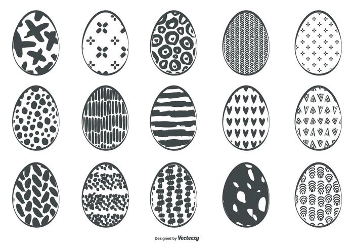 Carino Sketchy Easter Egg Collection vettore