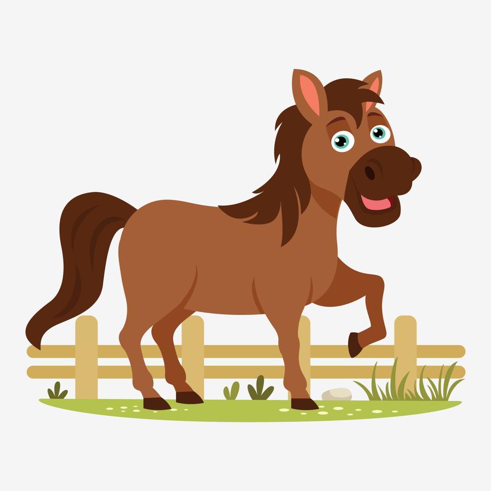 cartone animato illustrazione di un' cavallo vettore