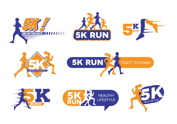 5K Run Logo vettoriale