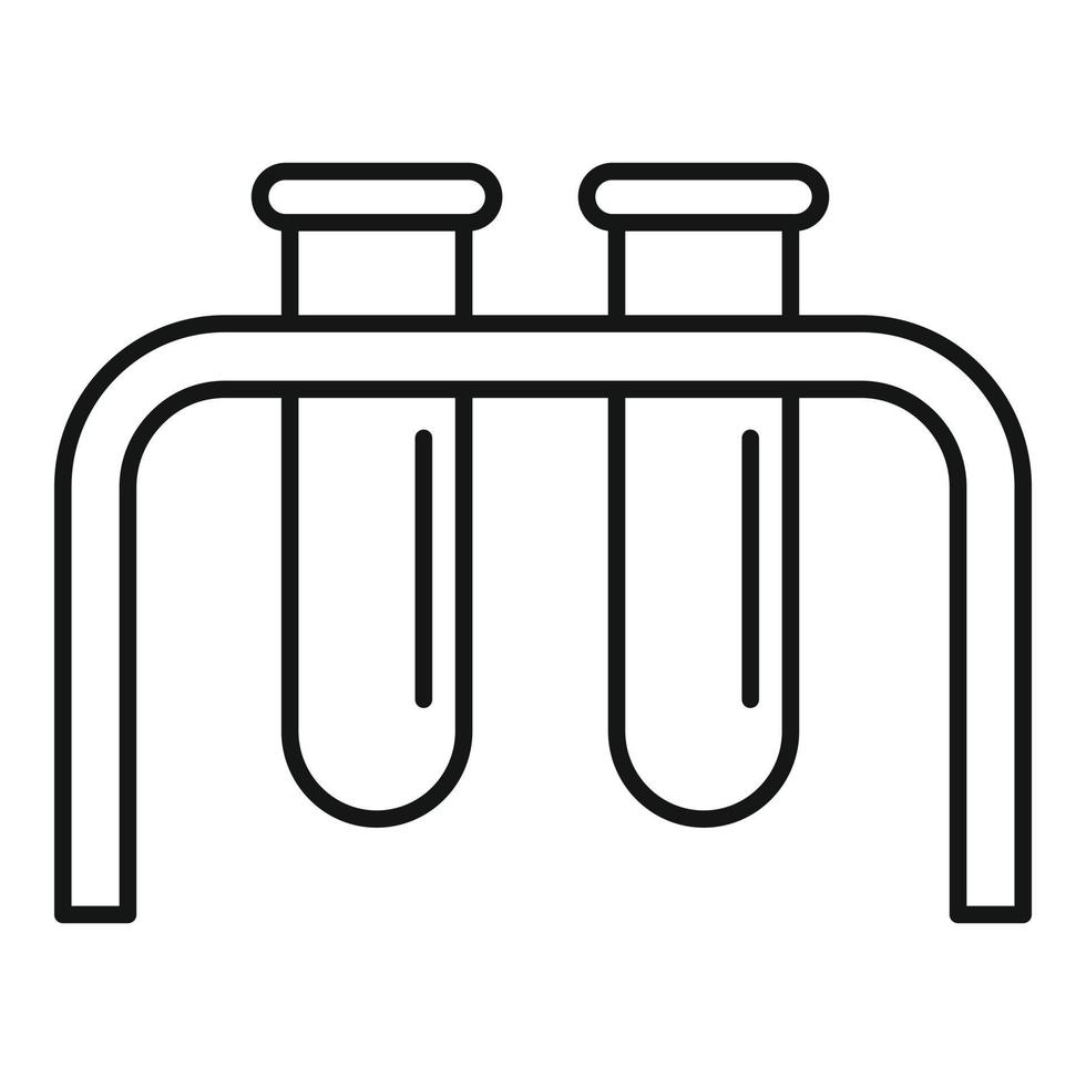 scienza test tubo laboratorio icona, schema stile vettore