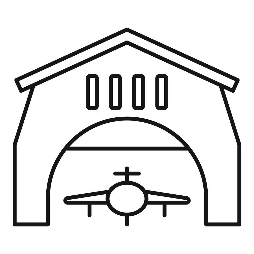 aeroporto hangar icona, schema stile vettore
