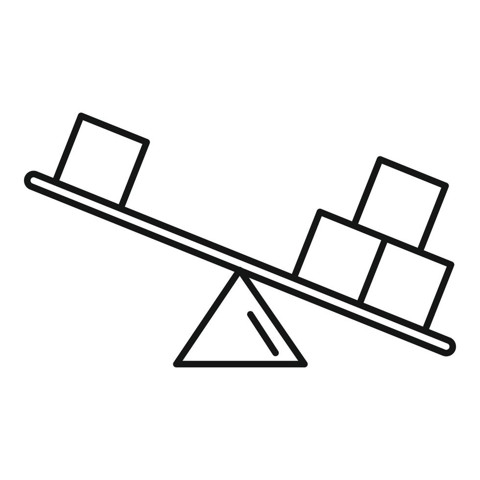 fisica equilibrio icona, schema stile vettore