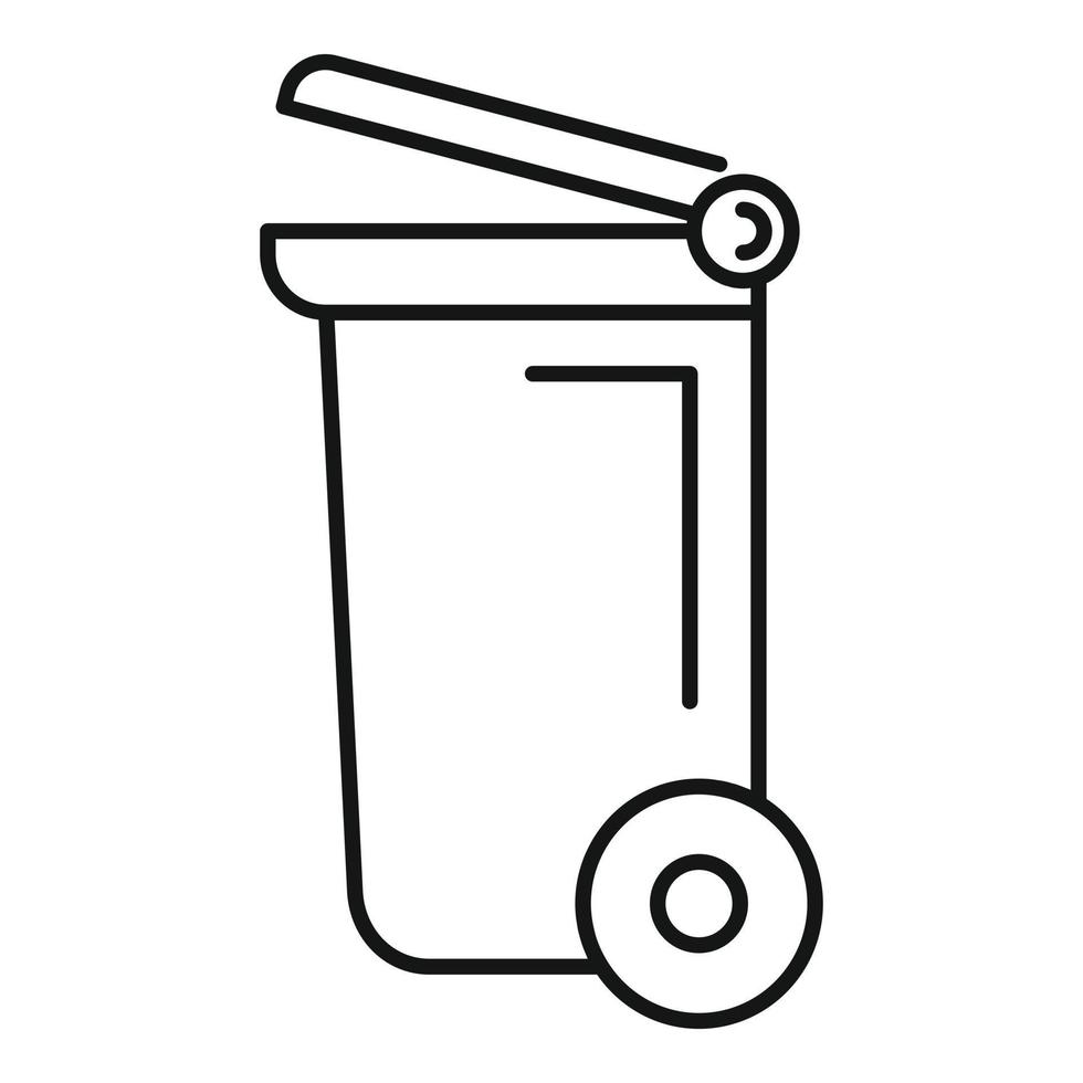 ruota spazzatura contenitore icona, schema stile vettore