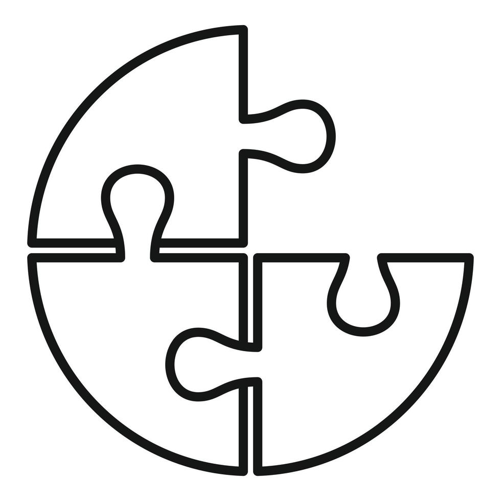 il giro cerchio puzzle icona, schema stile vettore