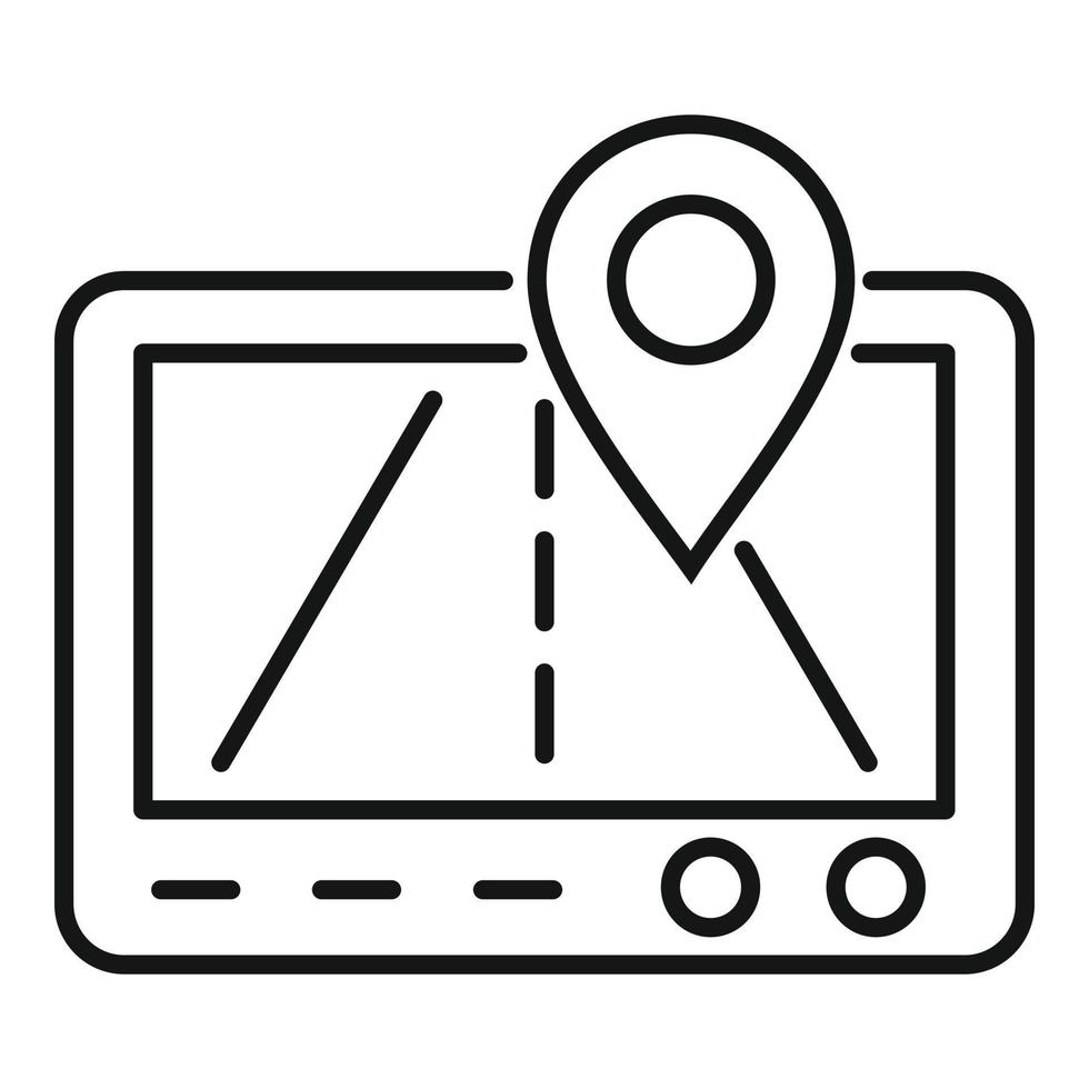 GPS delocalizzazione icona, schema stile vettore