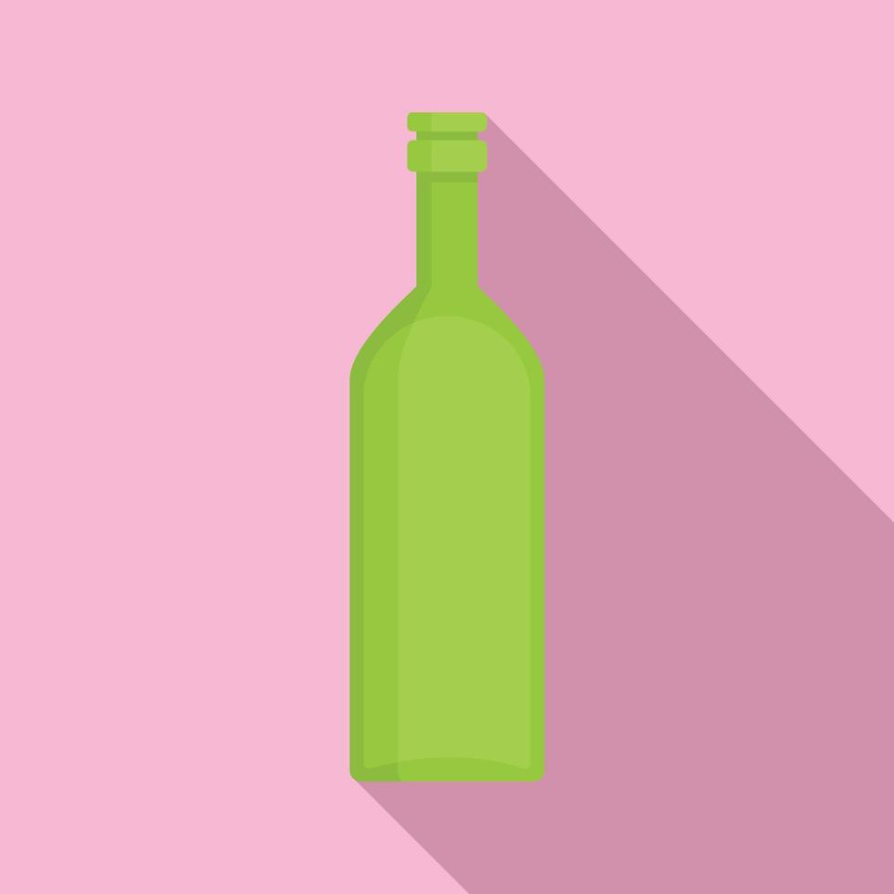 verde spazzatura bottiglia icona, piatto stile vettore