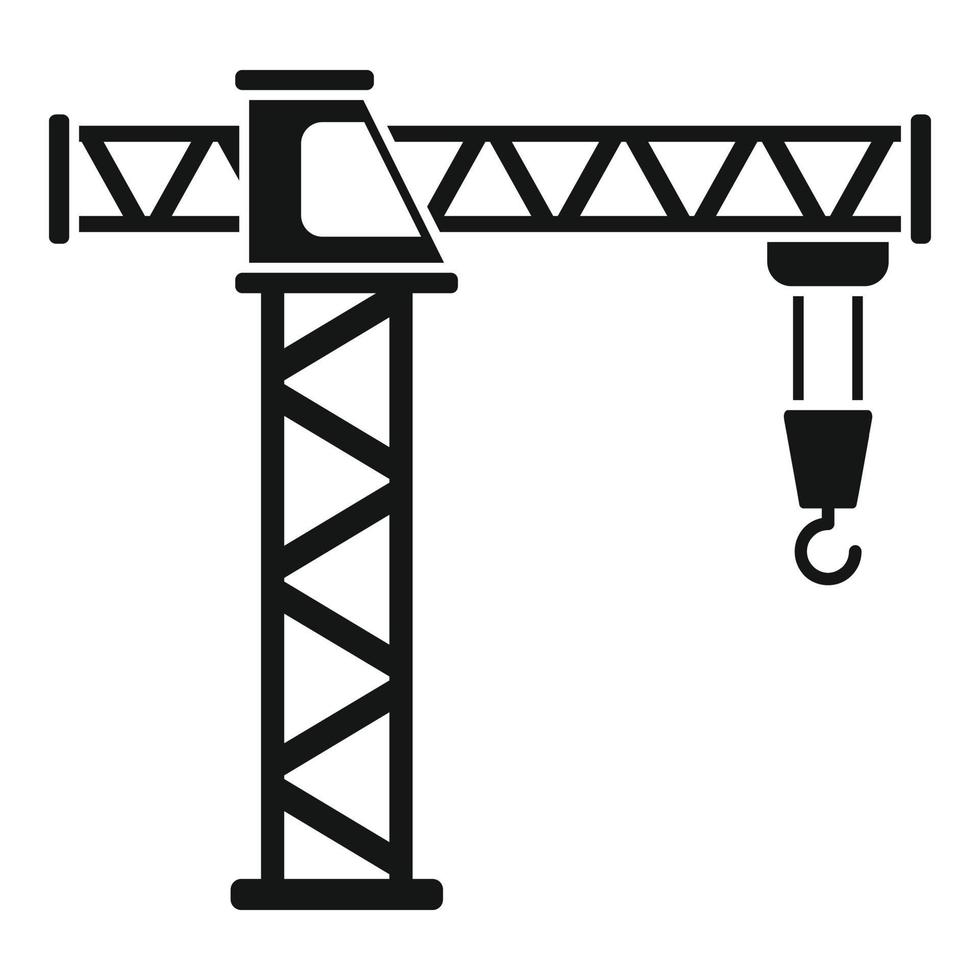 costruzione gru icona, semplice stile vettore