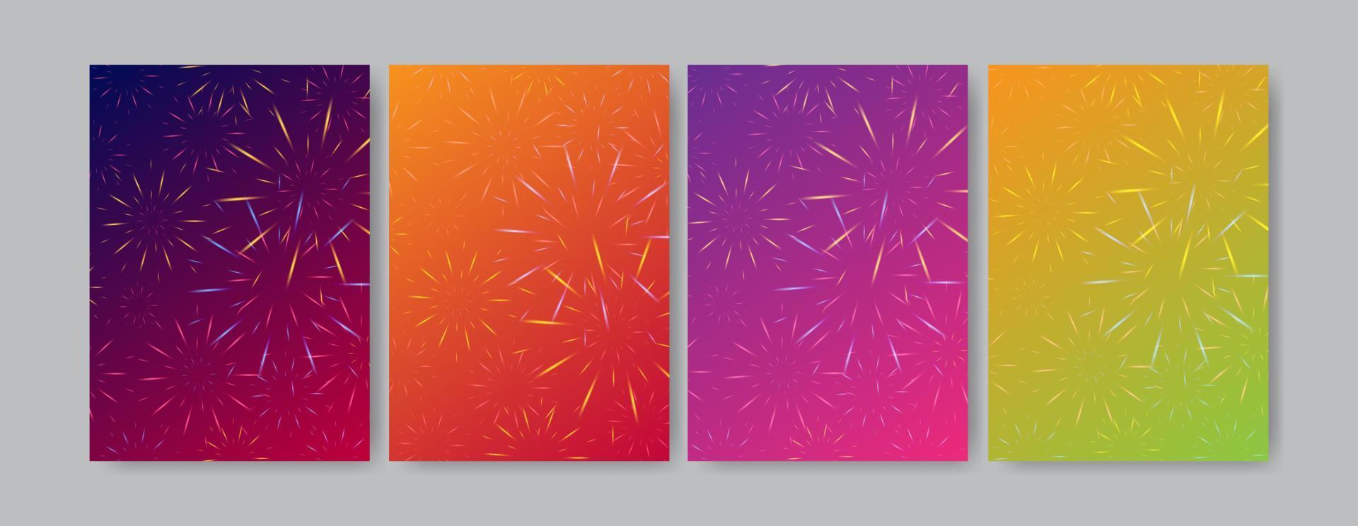 colorato fuoco d'artificio celebrazione sfondo collezione vettore