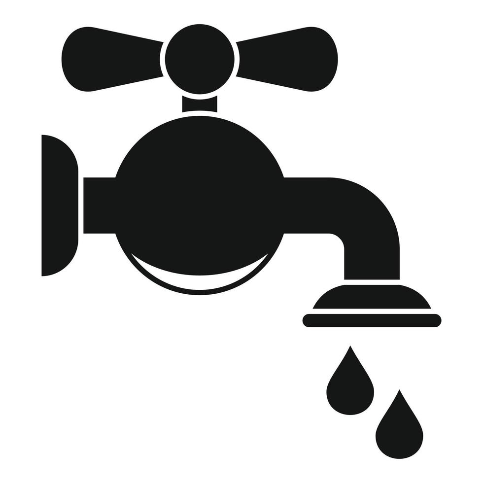 acqua rubinetto icona, semplice stile vettore