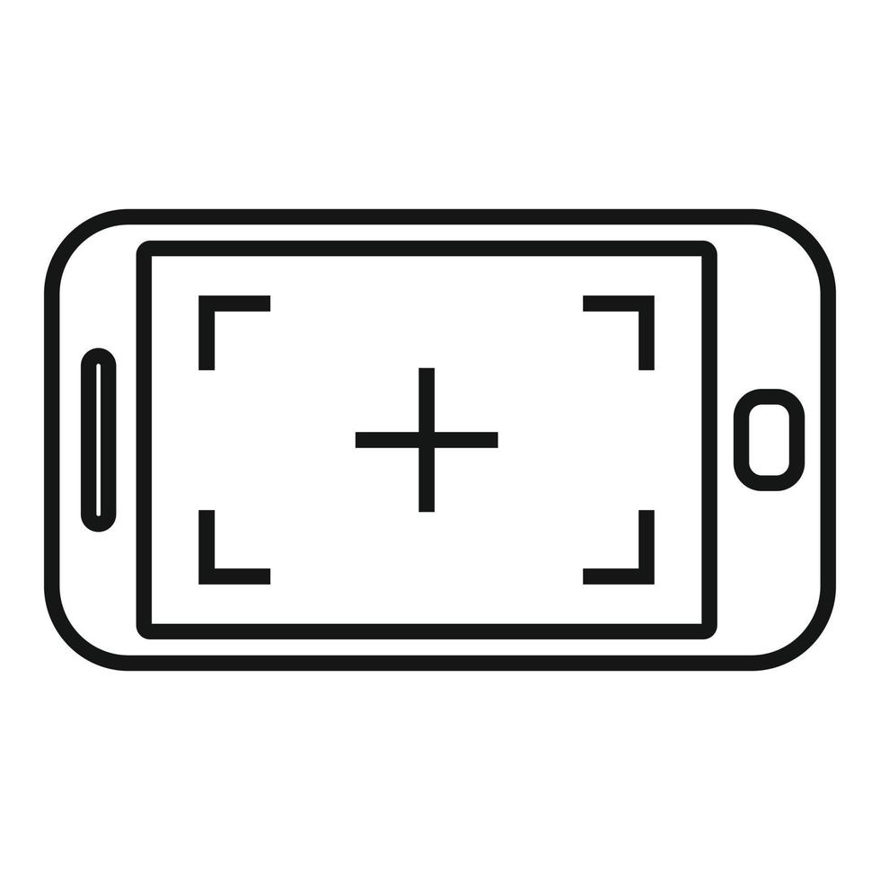Telefono schermo registrazione icona, schema stile vettore