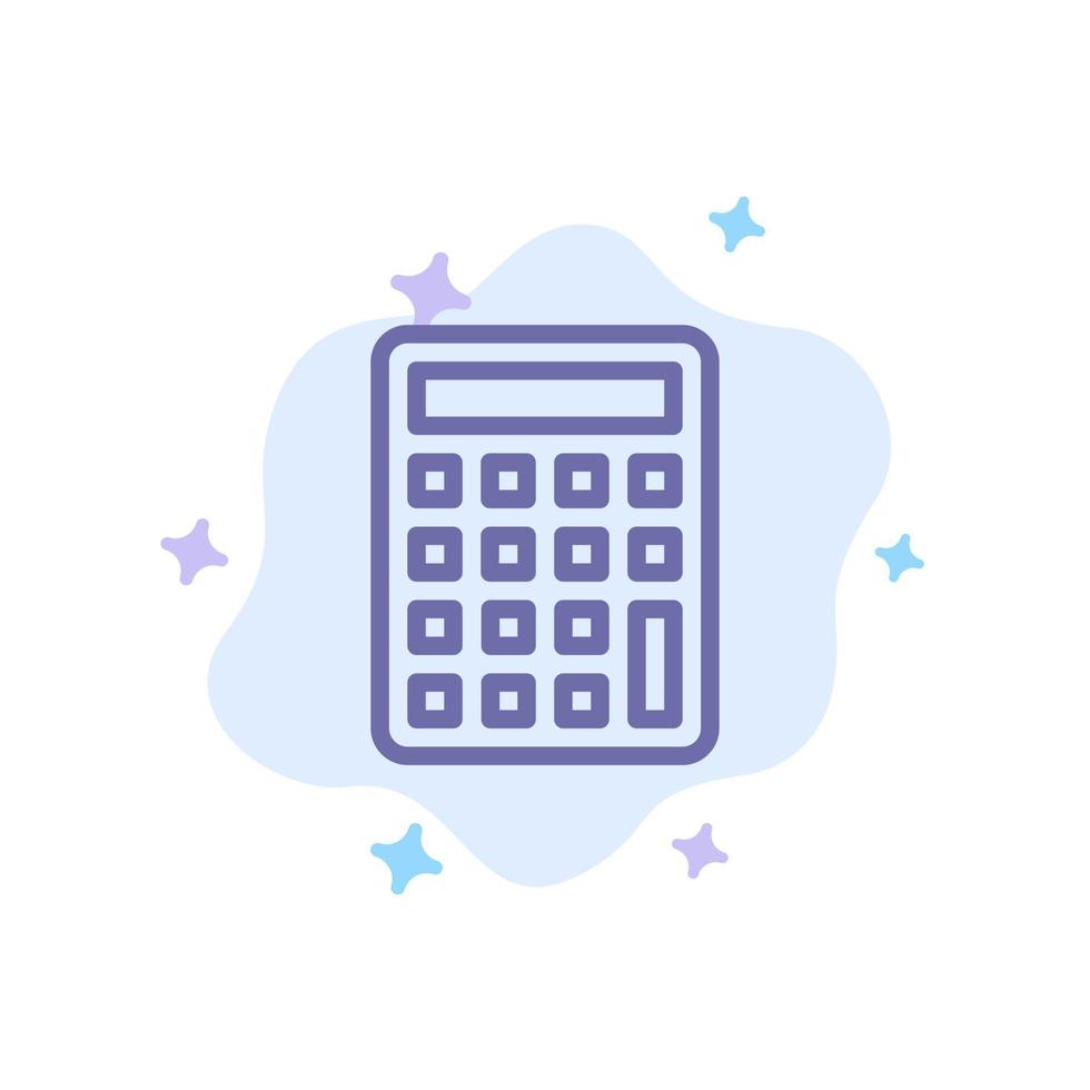 calcolatrice calcolare formazione scolastica blu icona su astratto nube sfondo vettore