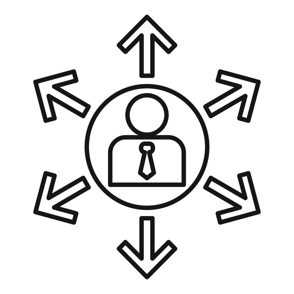 Admin in movimento icona, schema stile vettore