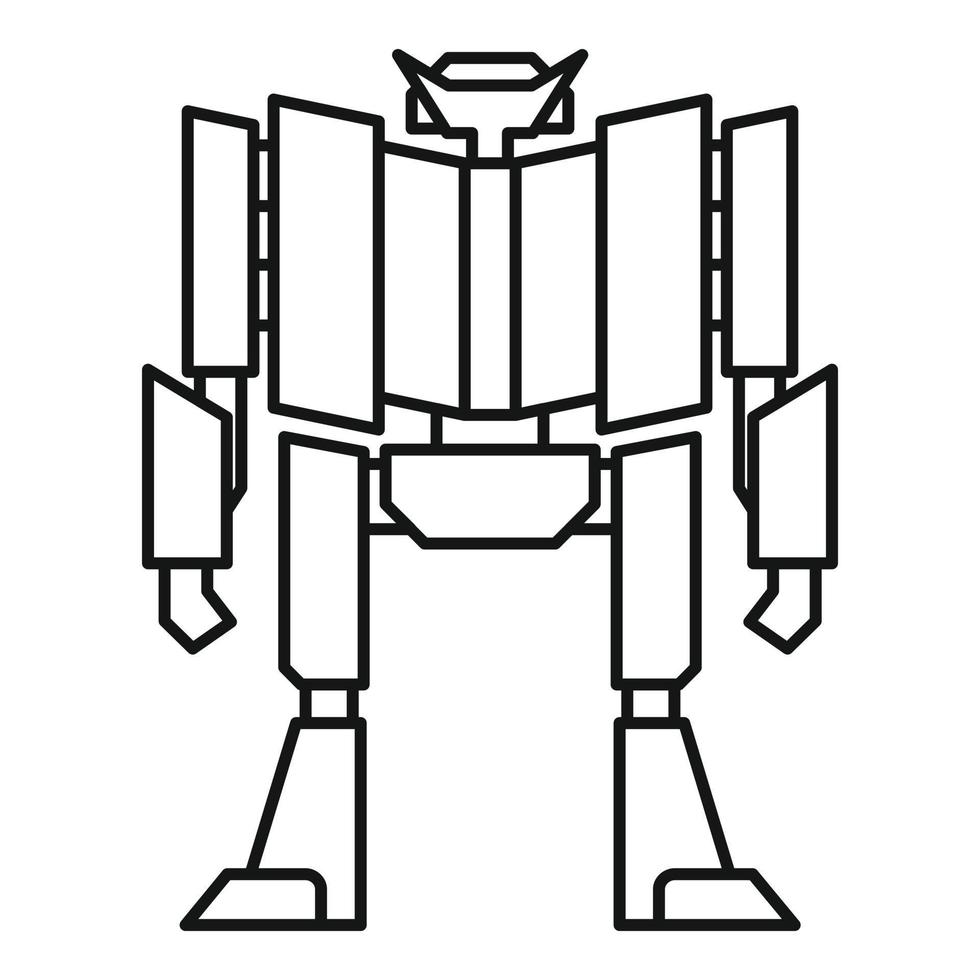 super robot trasformatore icona, schema stile vettore