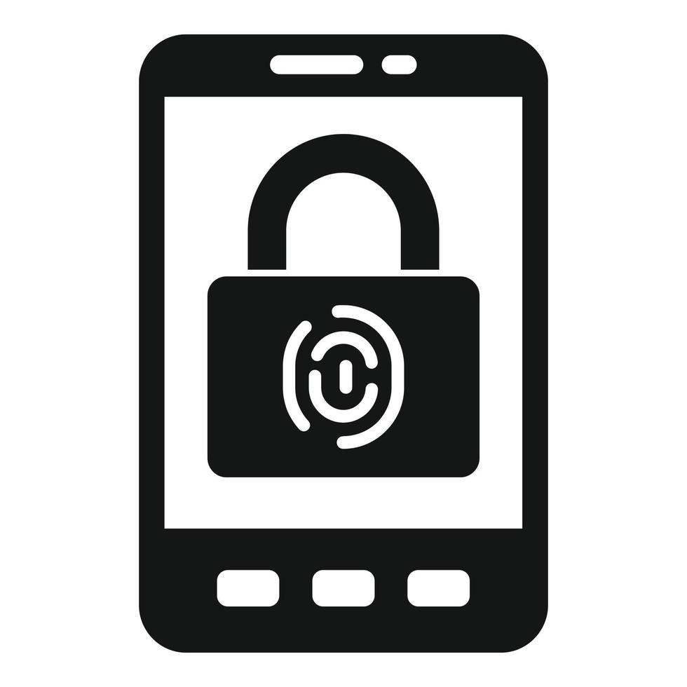 smartphone biometrico autenticazione icona, semplice stile vettore