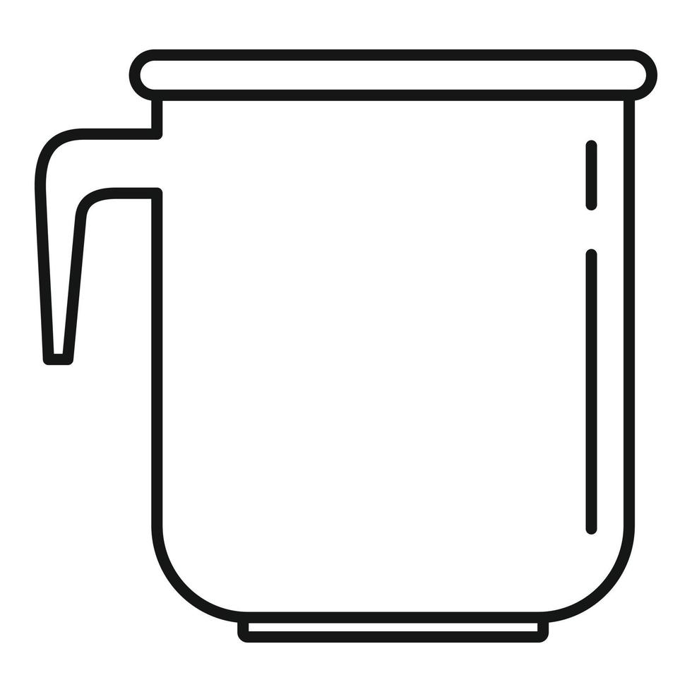 plastica termo tazza icona, schema stile vettore