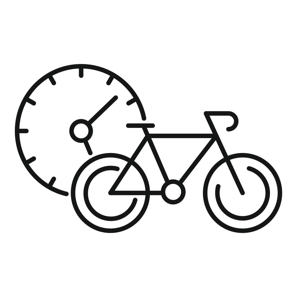 tempo per affitto bicicletta icona, schema stile vettore