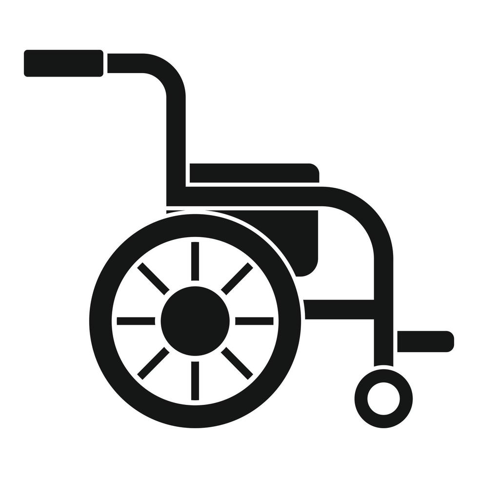 lato Visualizza sedia a rotelle icona, semplice stile vettore