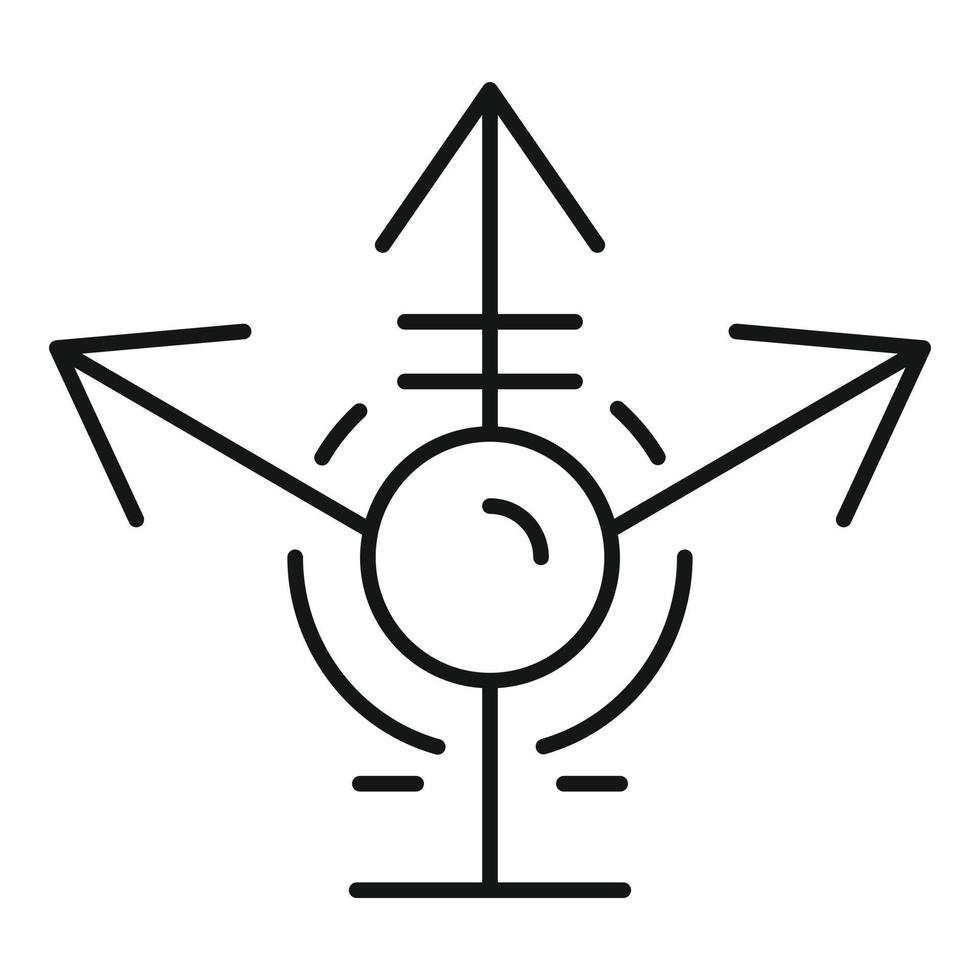 cerchio freccia alchimia icona, schema stile vettore