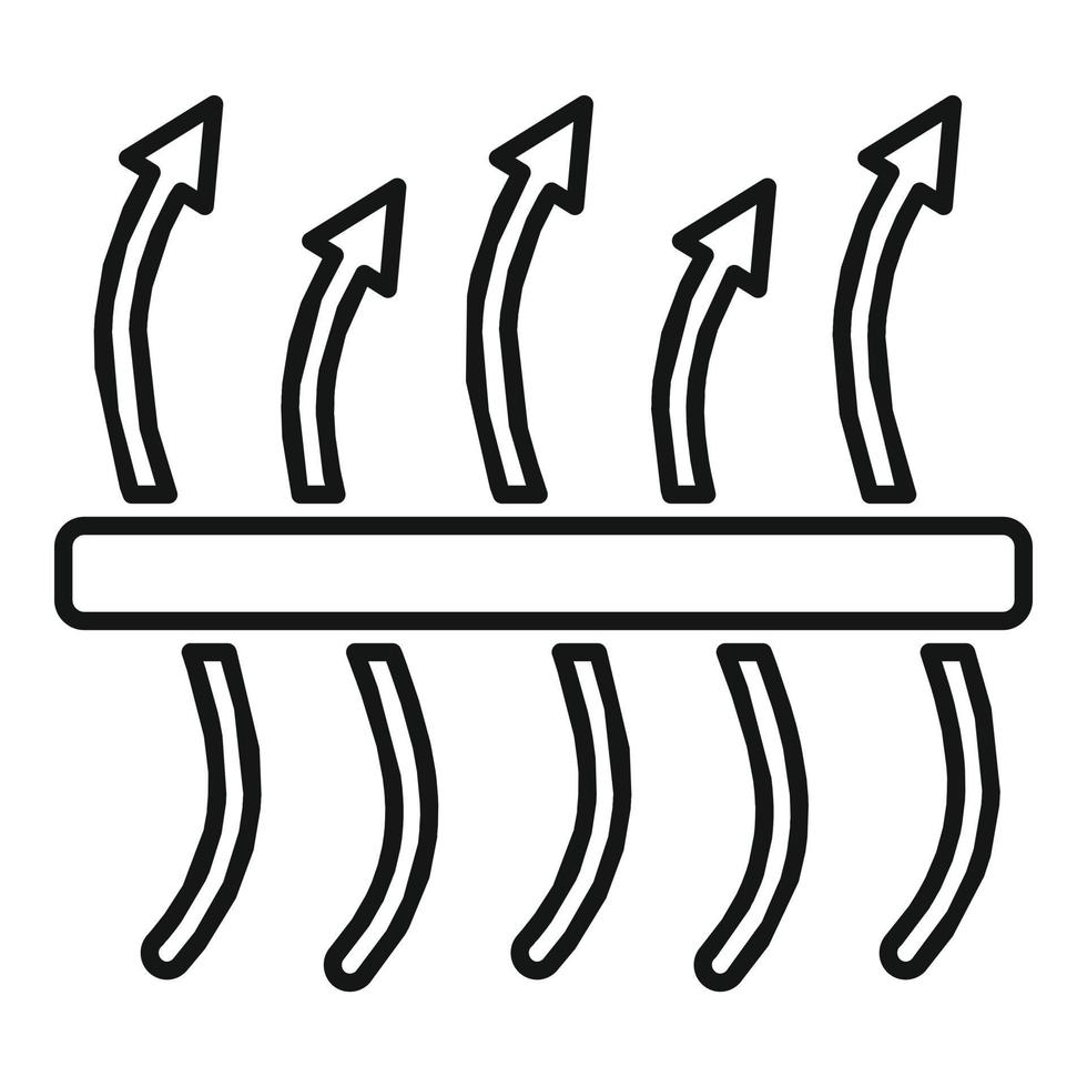 traspirante membrana icona, schema stile vettore