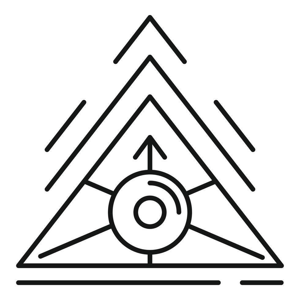 alchimia triangolo icona, schema stile vettore