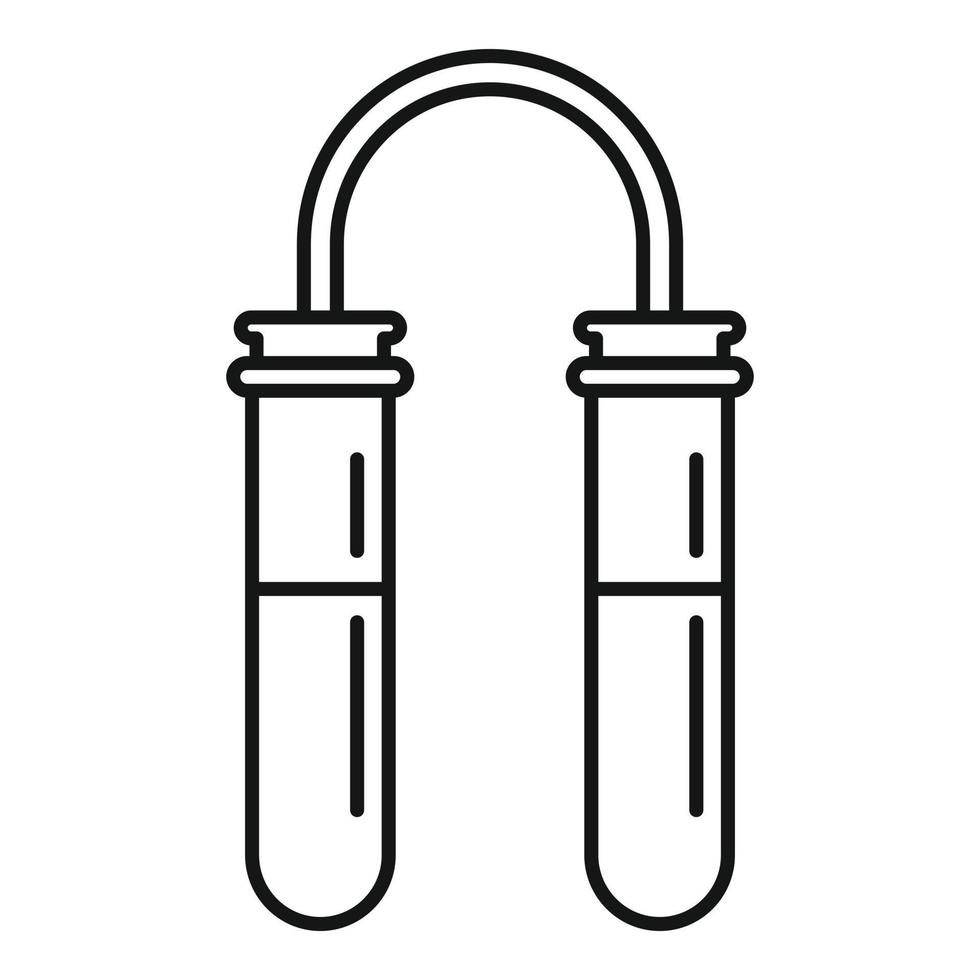 Doppio test tubo laboratorio icona, schema stile vettore