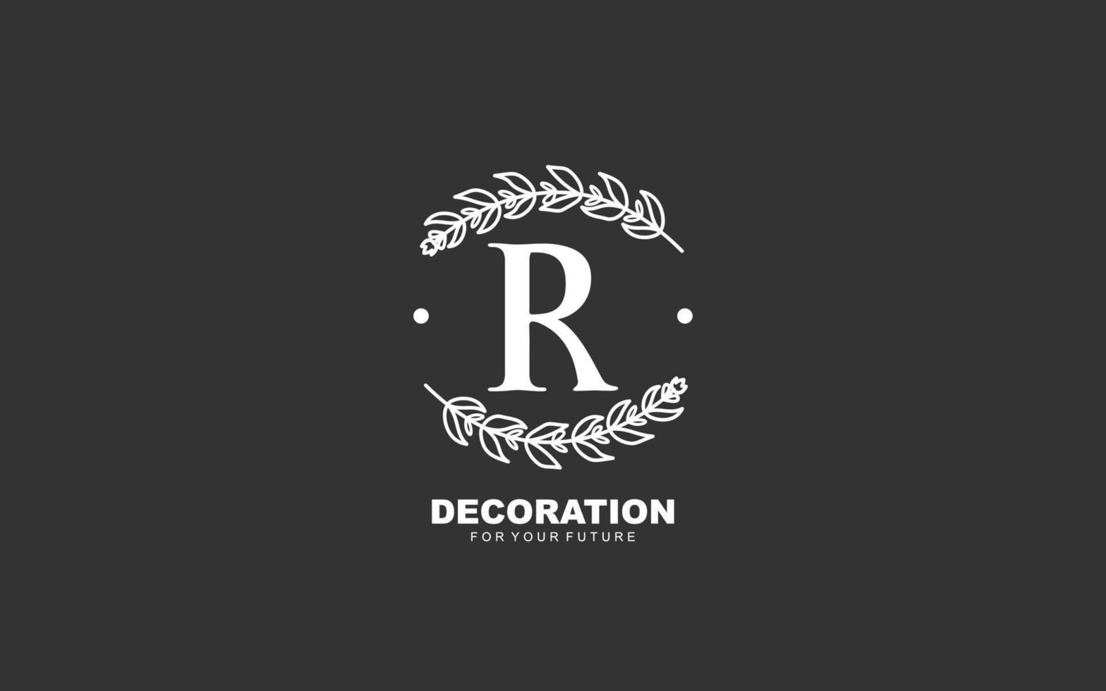 r logo floreale vettore per identità azienda. iniziale lettera natura modello vettore illustrazione per il tuo marca.