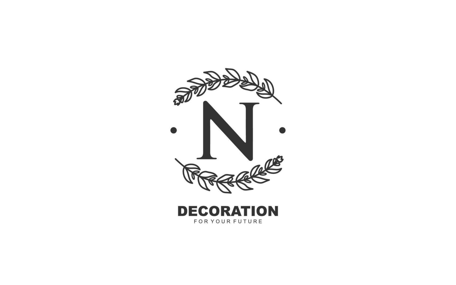 n logo floreale vettore per identità azienda. iniziale lettera natura modello vettore illustrazione per il tuo marca.