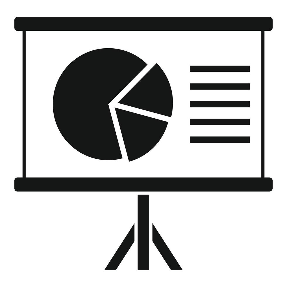 grafico torta bandiera icona, semplice stile vettore