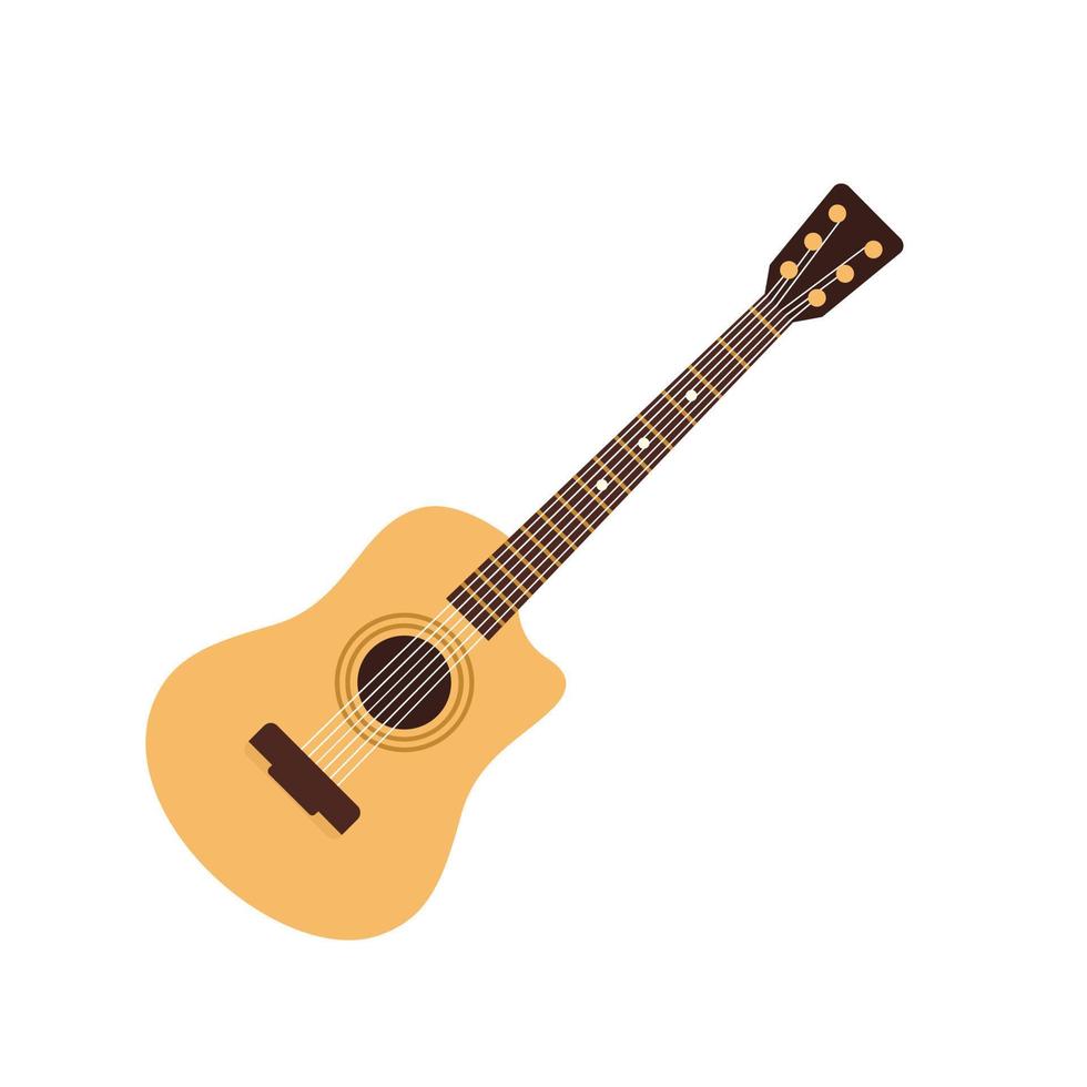acustico chitarra icona, piatto stile vettore