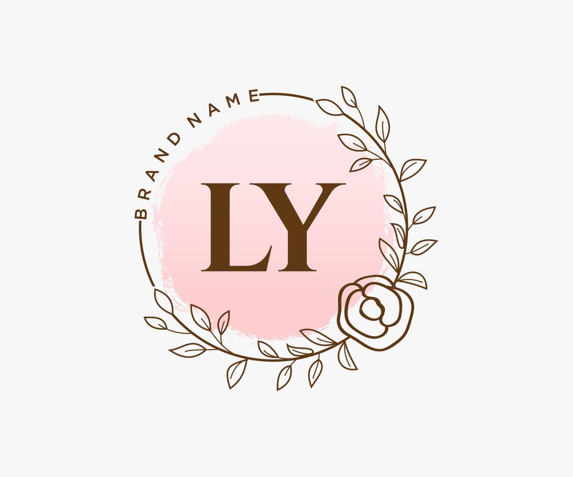 iniziale LY femminile logo. utilizzabile per natura, salone, terme, cosmetico e bellezza loghi. piatto vettore logo design modello elemento.